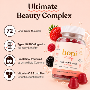 2 Bottle Honi Daily Gummy - Hair,Skin & Nails