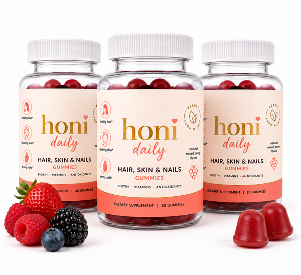 3 Bottle Honi Daily Gummy - Hair,Skin & Nails