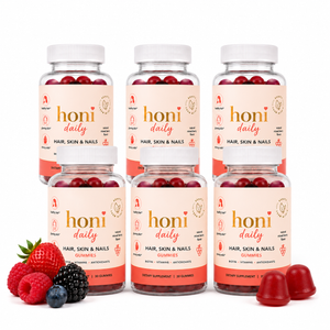 6 Bottle Honi Daily Gummy - Hair,Skin & Nails