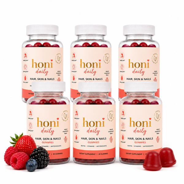6 Bottle Honi Daily Gummy - Hair,Skin & Nails